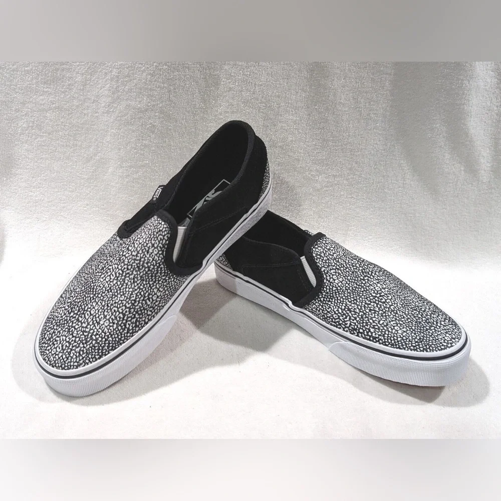Vans Asher Spots Black Slip On Women's Skate Shoes - Excellent Condition